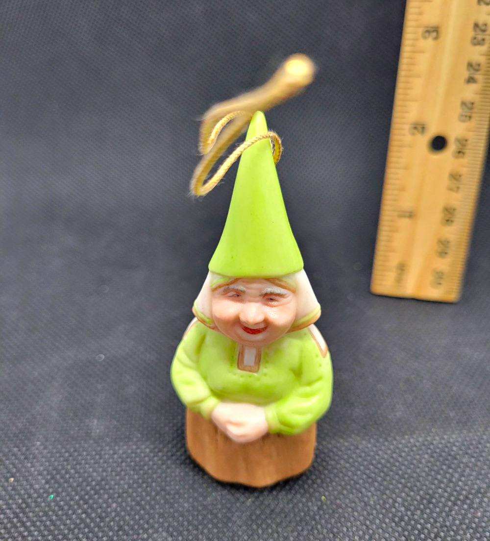 Green & Brown Gnome Elf Hanging Ornament Figurine - Fantasy Gnomes Theme
